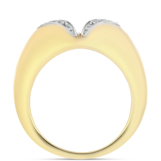 Goldplattierter Silberring mit Cognac-Diamant und weißem Topas