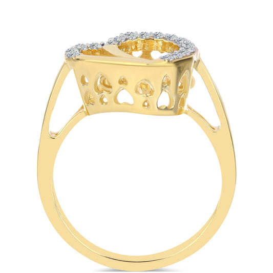 Goldplattierter Silberring mit Cognac-Diamant und weißem Topas