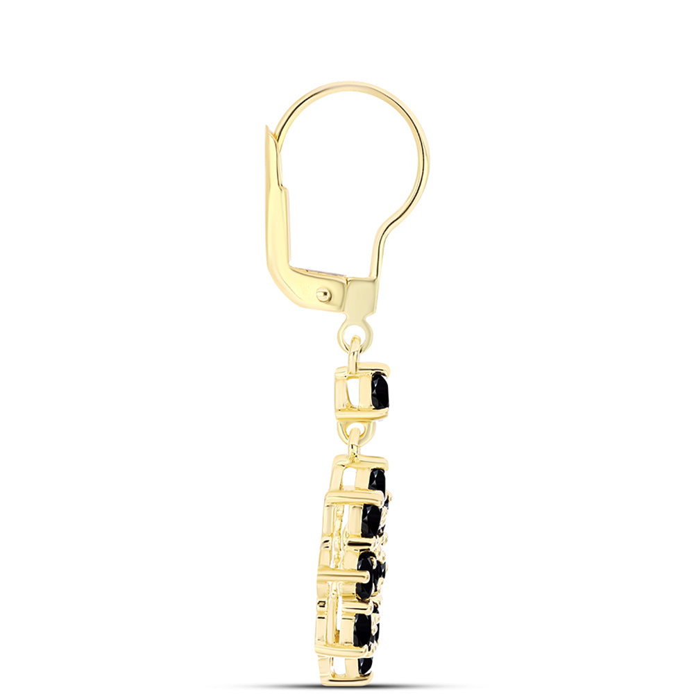 Goldplattierte Silberohrringe mit schwarzem Onyx