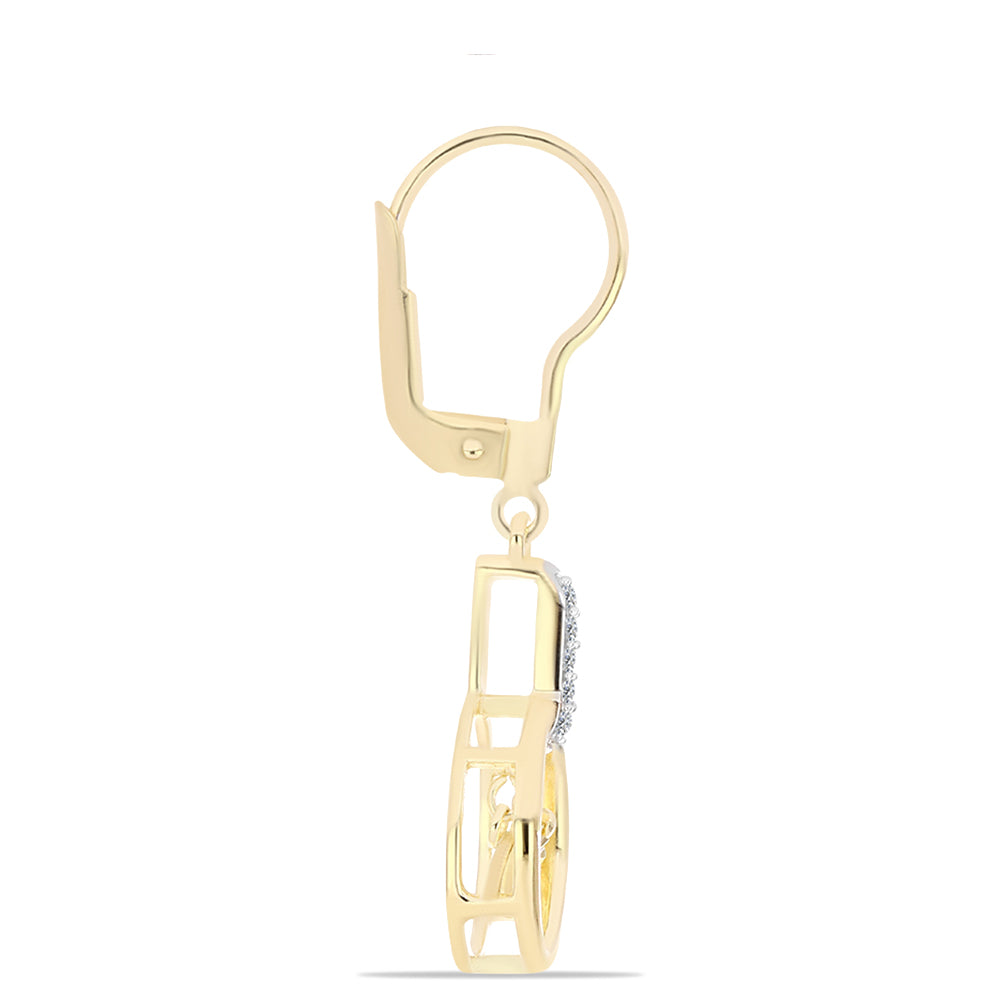 Goldplattierte Silberohrringe mit Cognac-Diamant und weißem Topas 2