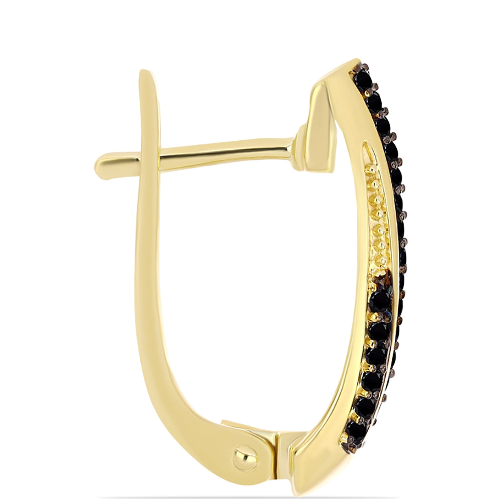 Goldplattierte Silberohrringe mit schwarzem Onyx 2