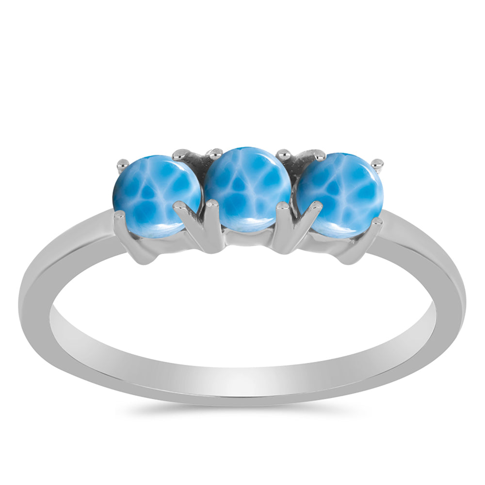 Silberring mit Larimar aus Barahona