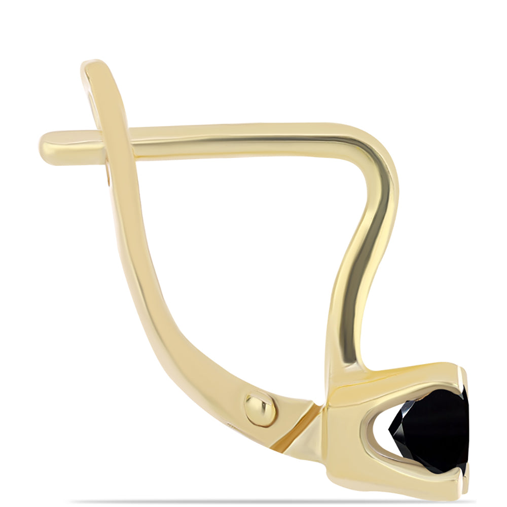 Goldplattierte Silberohrringe mit schwarzem Onyx 2