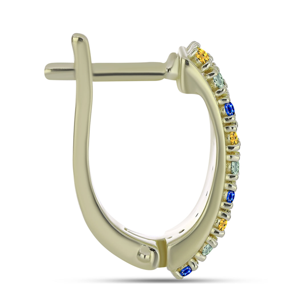 Goldplattierte Silberohrringe mit Regenbogensaphir 2