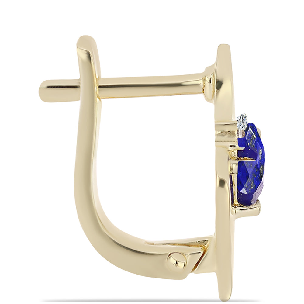 Goldplattierte Silberohrringe mit Lapislazuli und weißem Topas