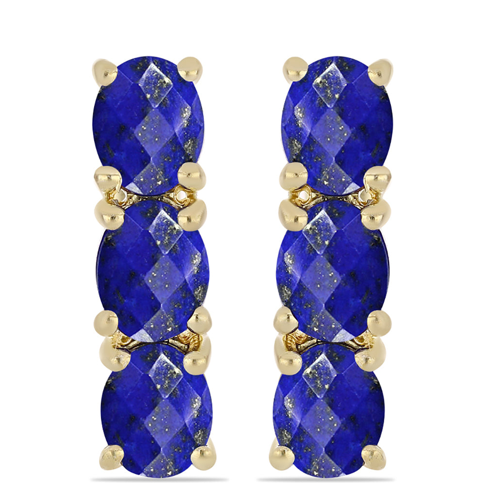 Goldplattierte Silberohrringe mit Lapislazuli 1