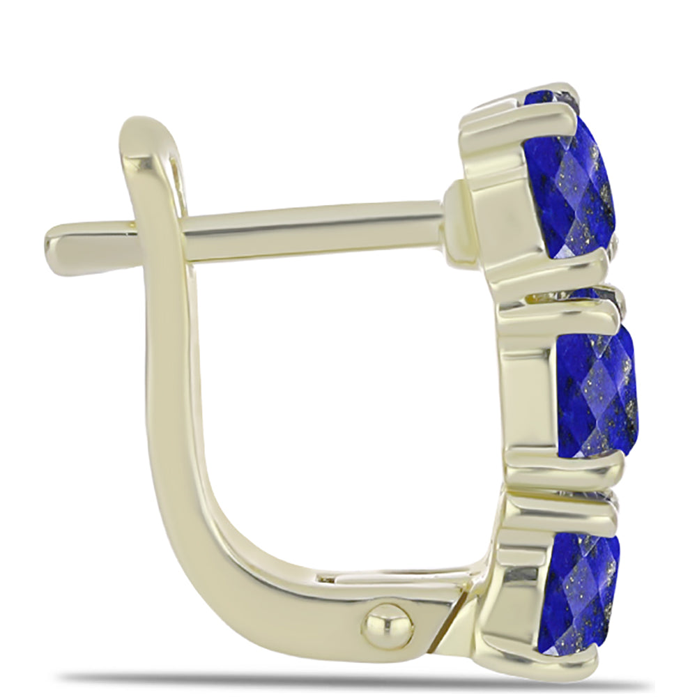 Goldplattierte Silberohrringe mit Lapislazuli 2