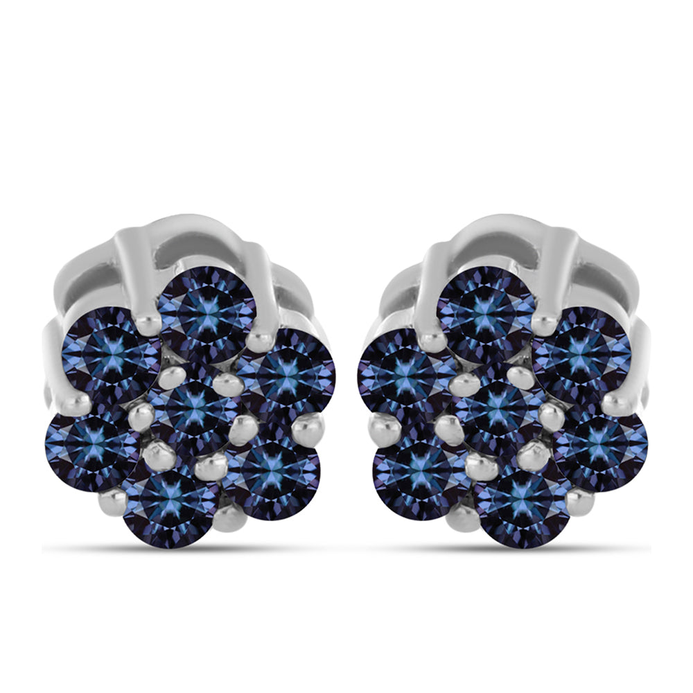 Silberohrringe mit "Imperial lilafarbenem" Moissanit 1