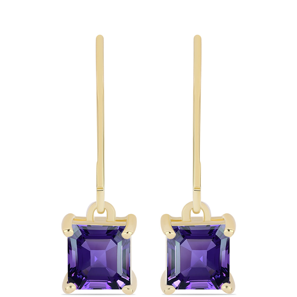 Goldplattierte Silberohrringe mit marokkanischem Amethyst