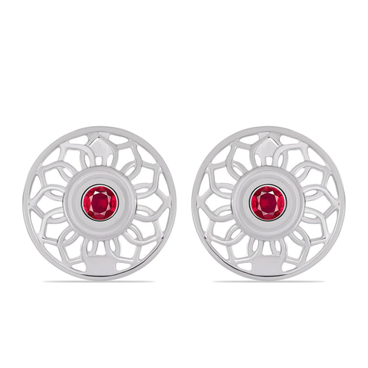 Silberohrringe mit Rubin aus Madagaskar