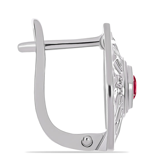 Silberohrringe mit Rubin aus Madagaskar