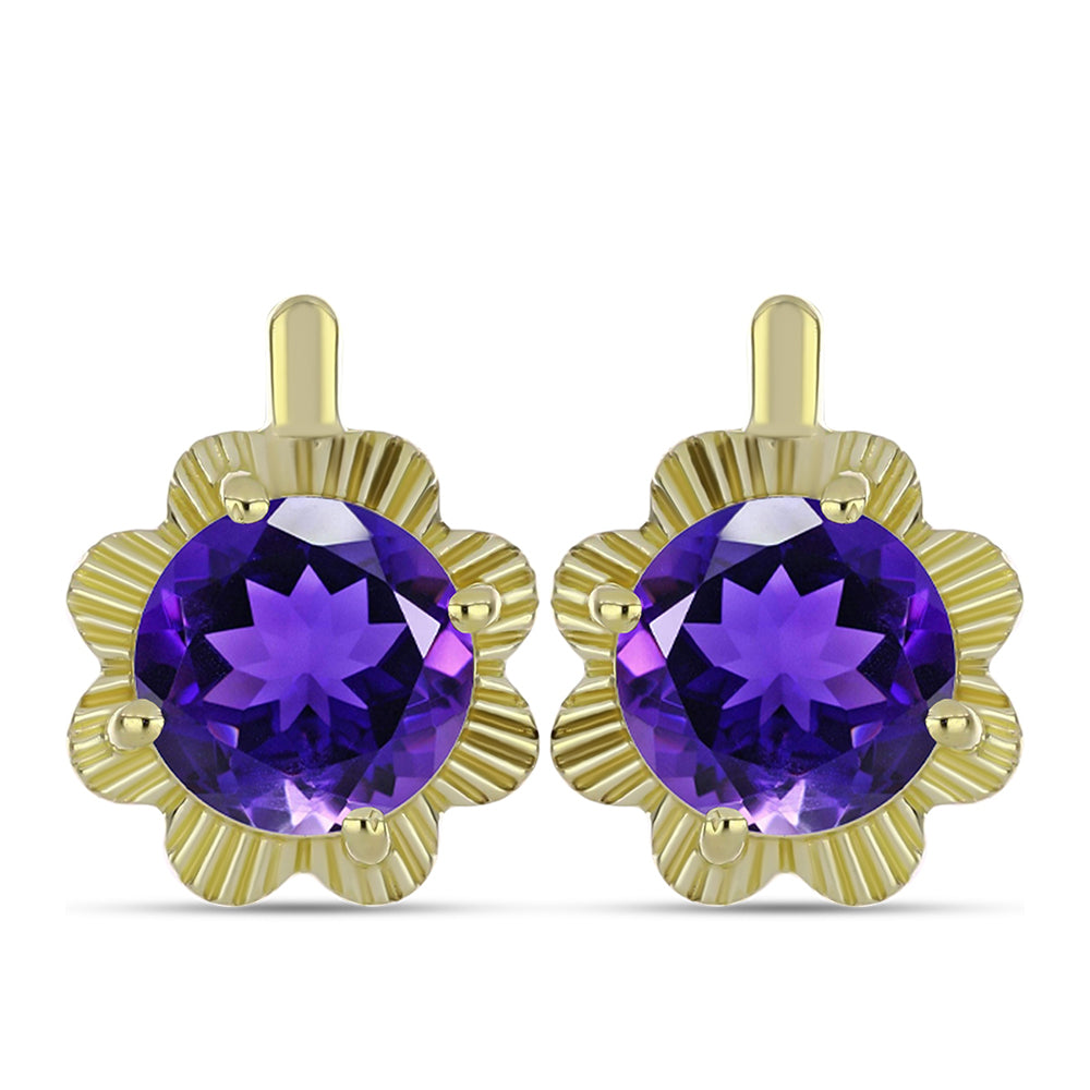 Goldplattierte Silberohrringe mit marokkanischem Amethyst 1