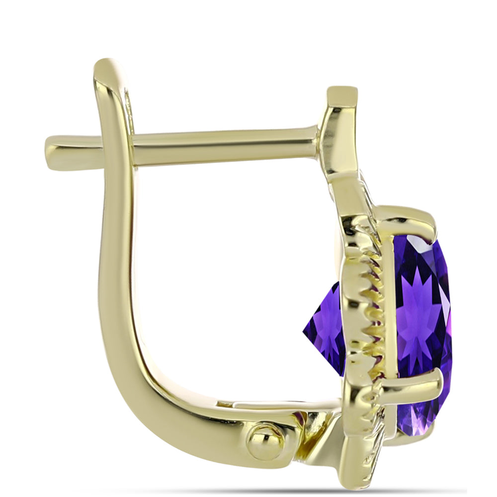 Goldplattierte Silberohrringe mit marokkanischem Amethyst 2