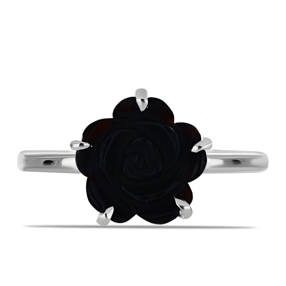 Silberring mit Obsidian