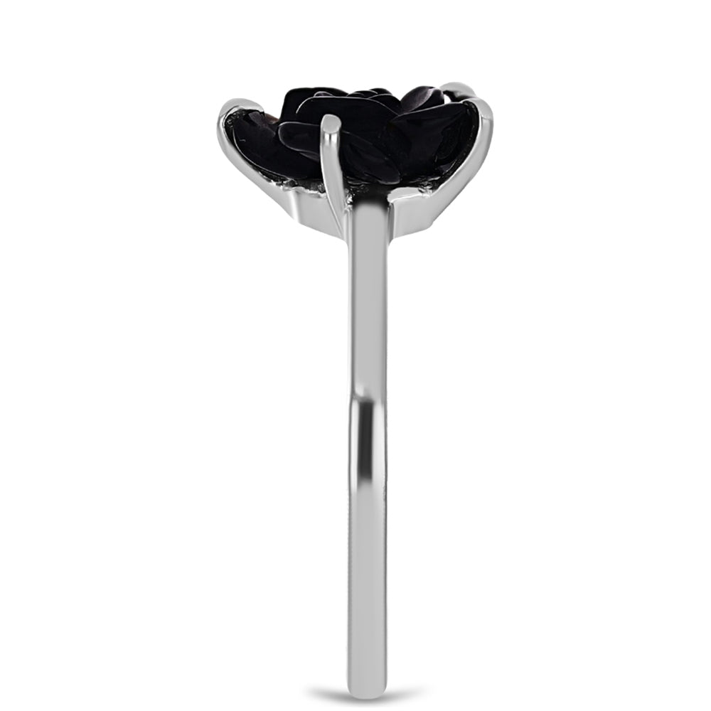 Silberring mit Obsidian