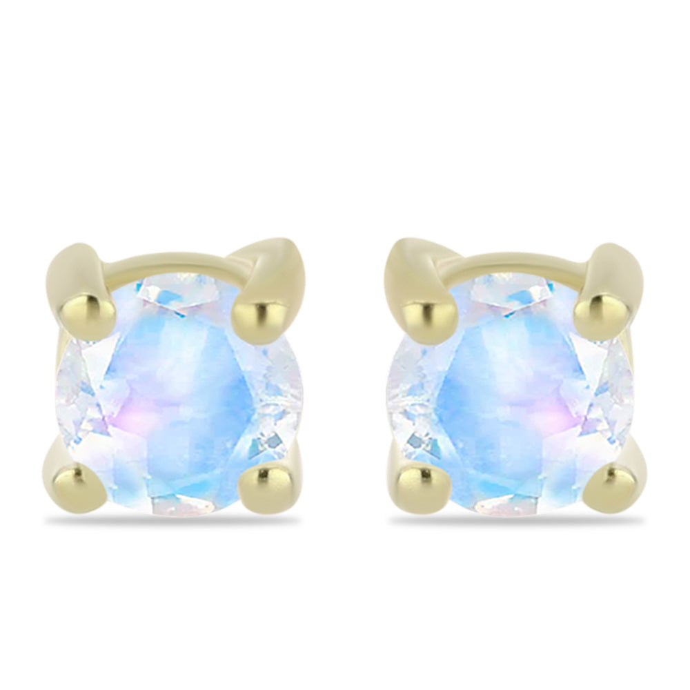 Goldplattierte Silberohrringe mit Regenbogenmondstein 1