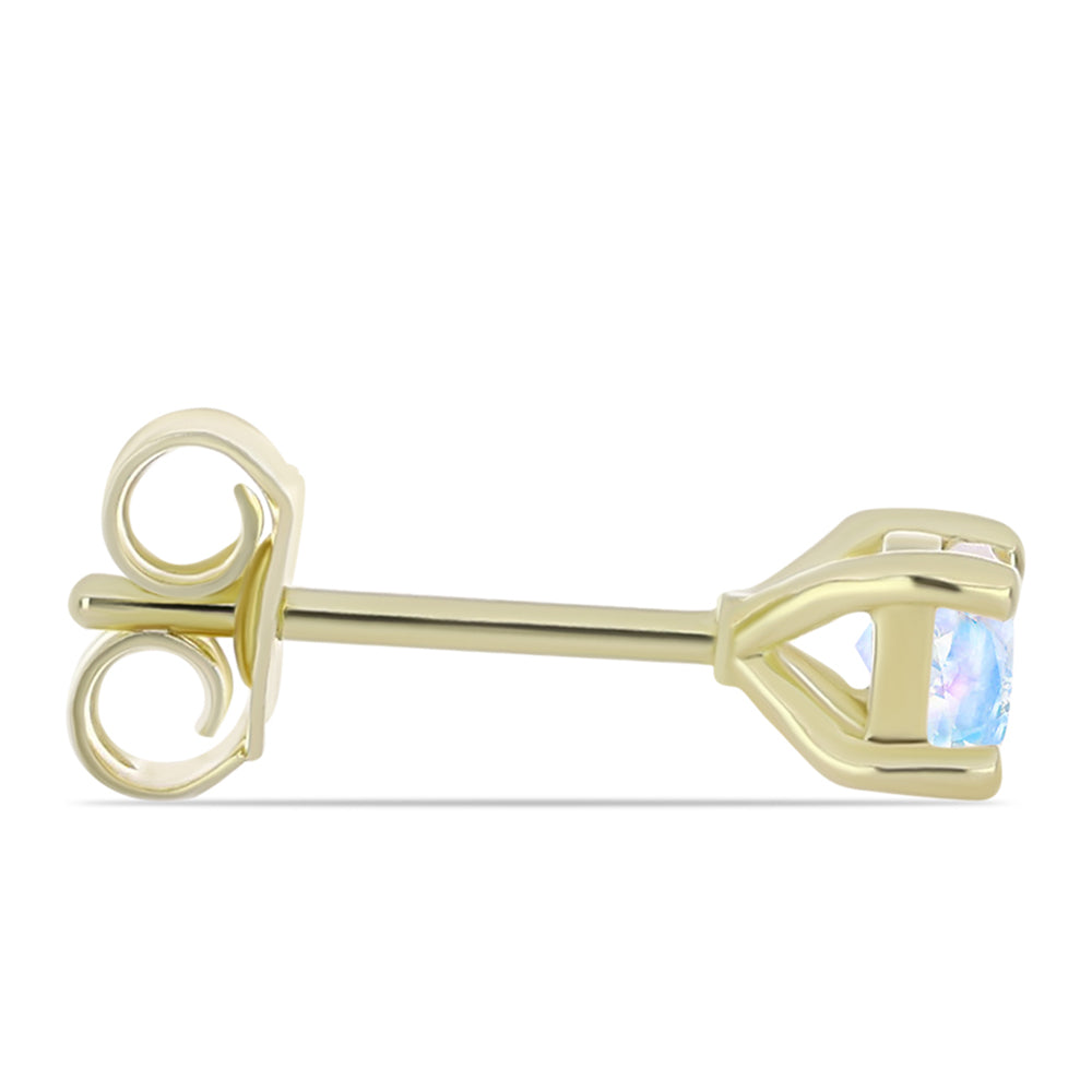 Goldplattierte Silberohrringe mit Regenbogenmondstein 2