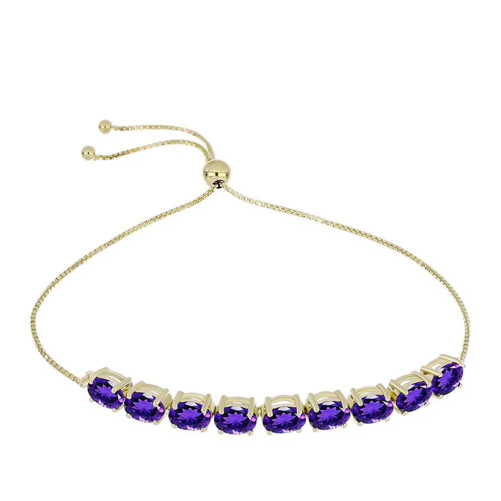 Goldplattiertes Silberarmband mit marokkanischem Amethyst