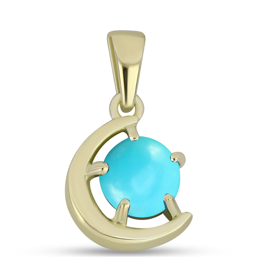 Goldplattierter Silberanhänger mit Dornröschen Türkis