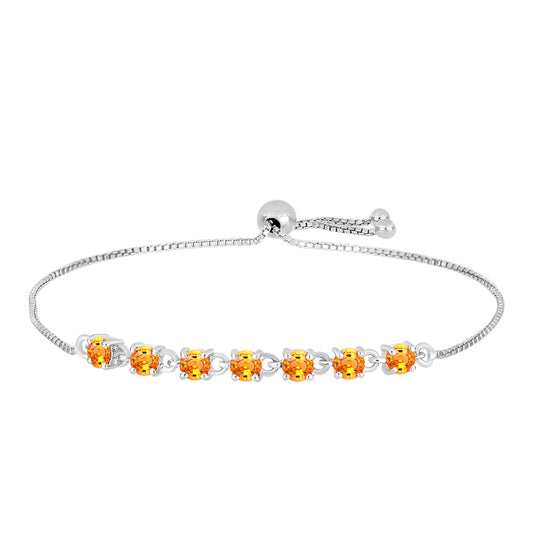Silberarmband mit Padparadscha Saphir
