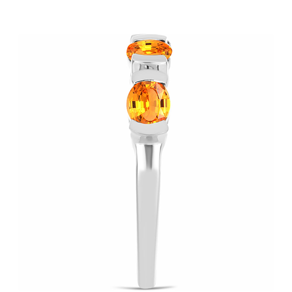Silberring mit Padparadscha Saphir