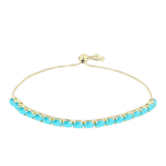 Goldplattiertes Silberarmband mit Dornröschen Türkis