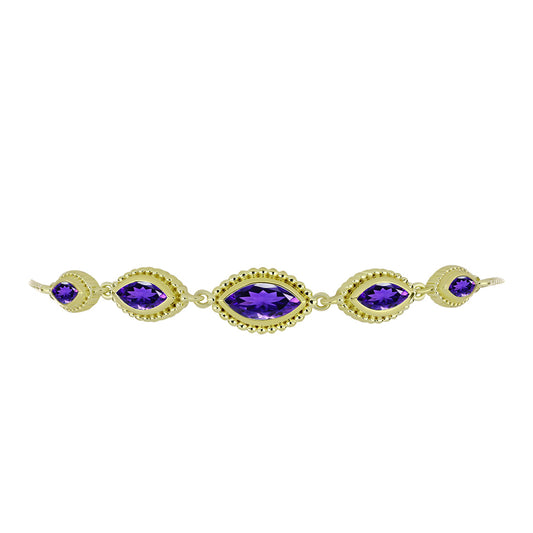 Goldplattiertes Silberarmband mit marokkanischem Amethyst