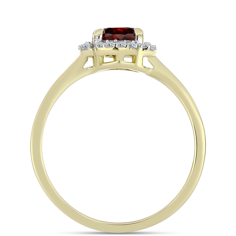 Goldplattierter Silberring mit Barton Granat und weißem Topas