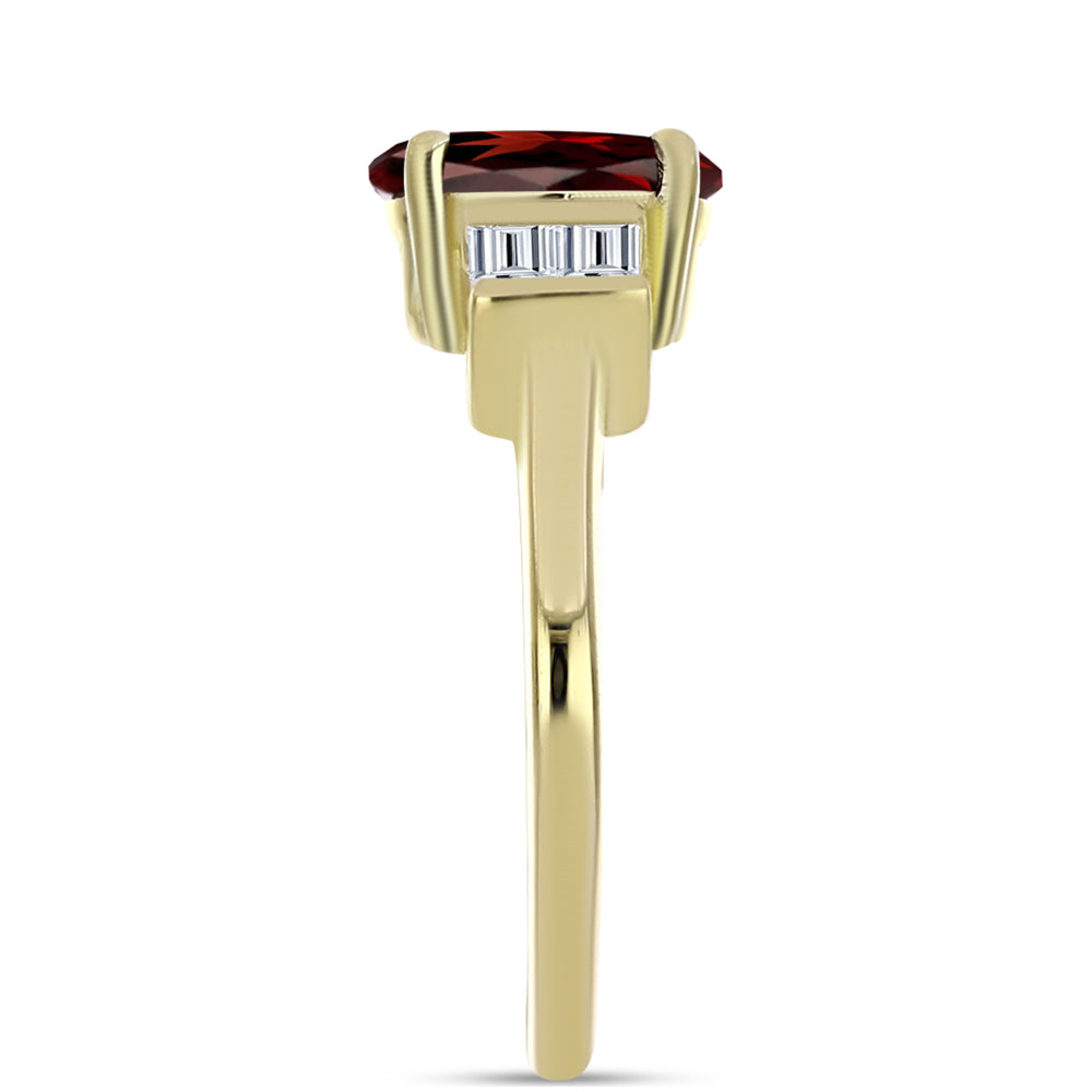Goldplattierter Silberring mit Barton Granat und weißem Topas