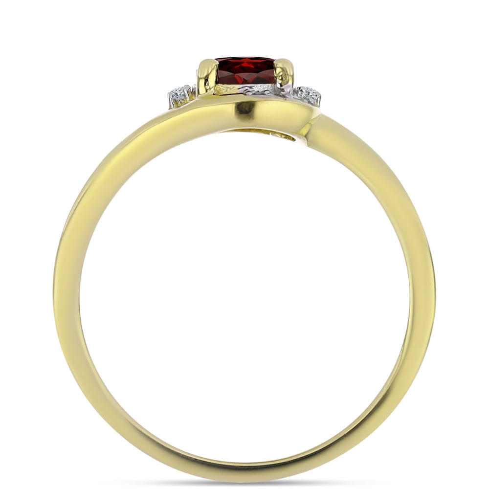 Goldplattierter Silberring mit Barton Granat und weißem Topas 2