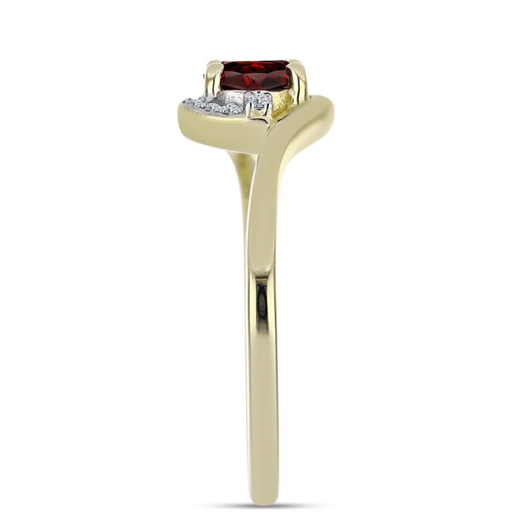 Goldplattierter Silberring mit Barton Granat und weißem Topas 4