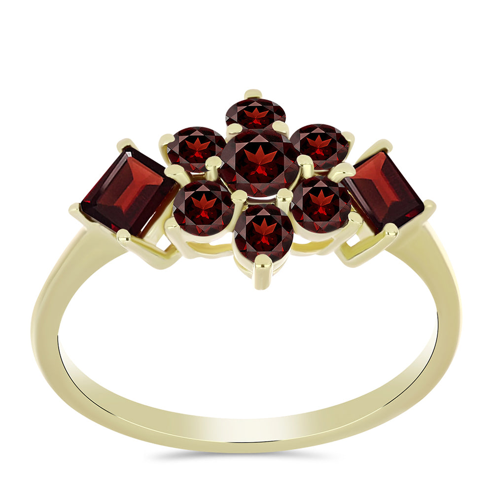 Goldplattierter Silberring mit Barton Granat 3