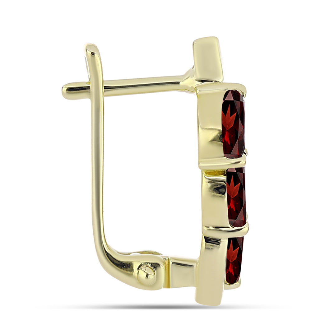 Goldplattierte Silberohrringe mit Barton Granat