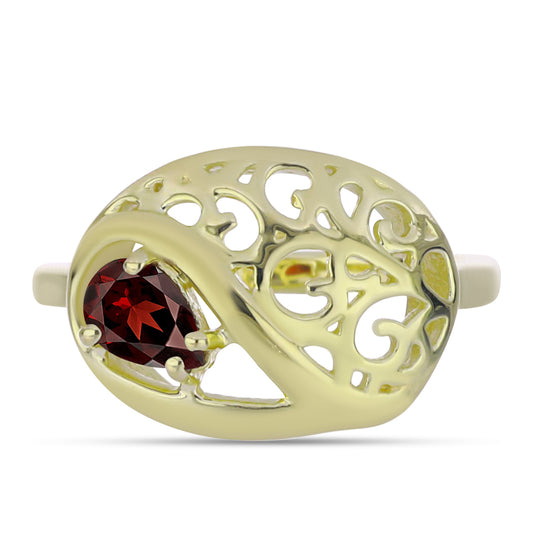 Goldplattierter Silberring mit Barton Granat