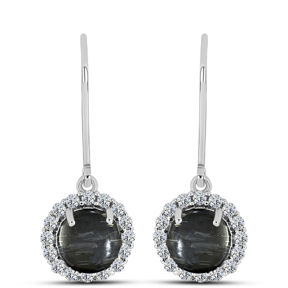 Silberohrringe mit Picasso Jaspis und weißem Topas