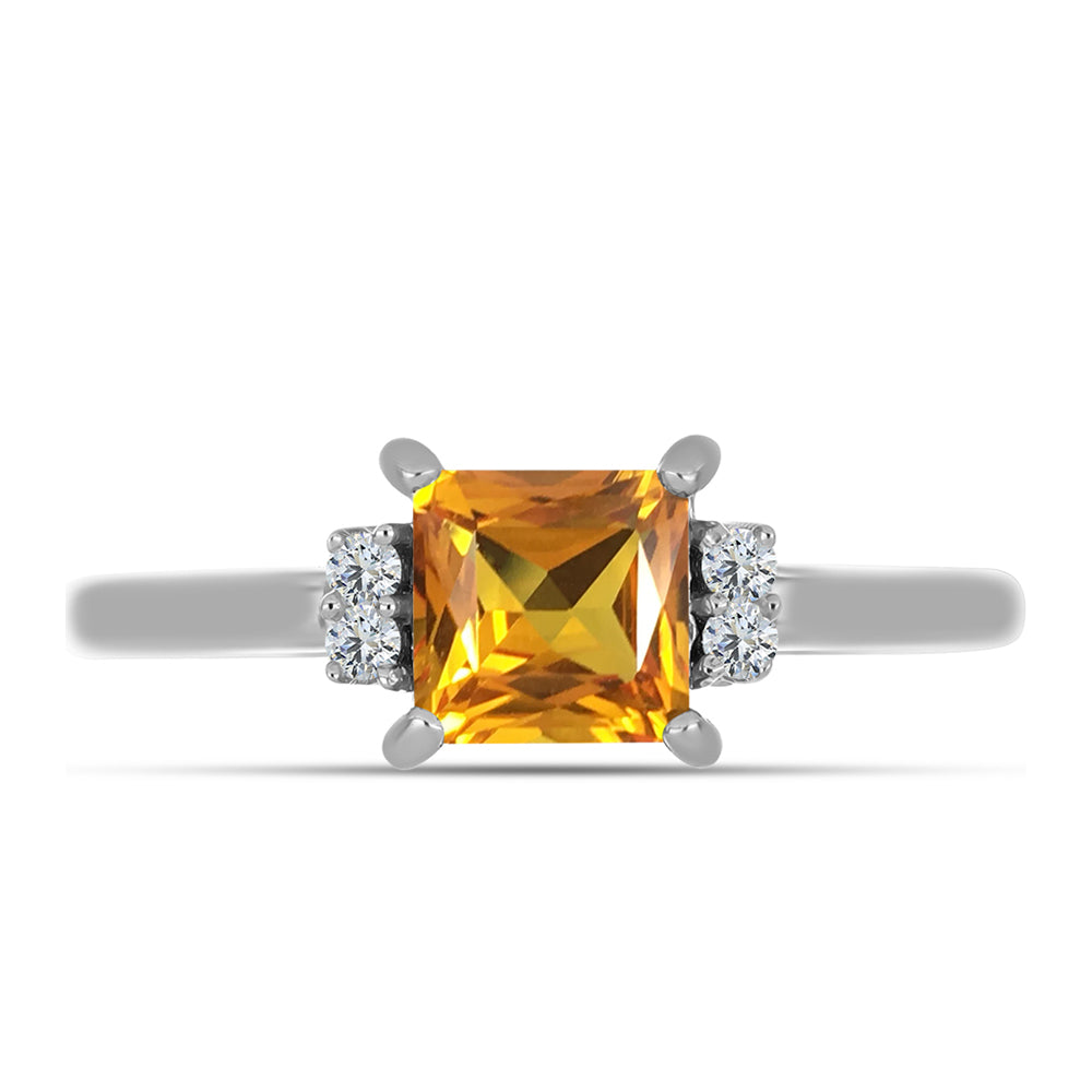 Silberring mit Kaiserlichem Gelben Topas und weißem Topas