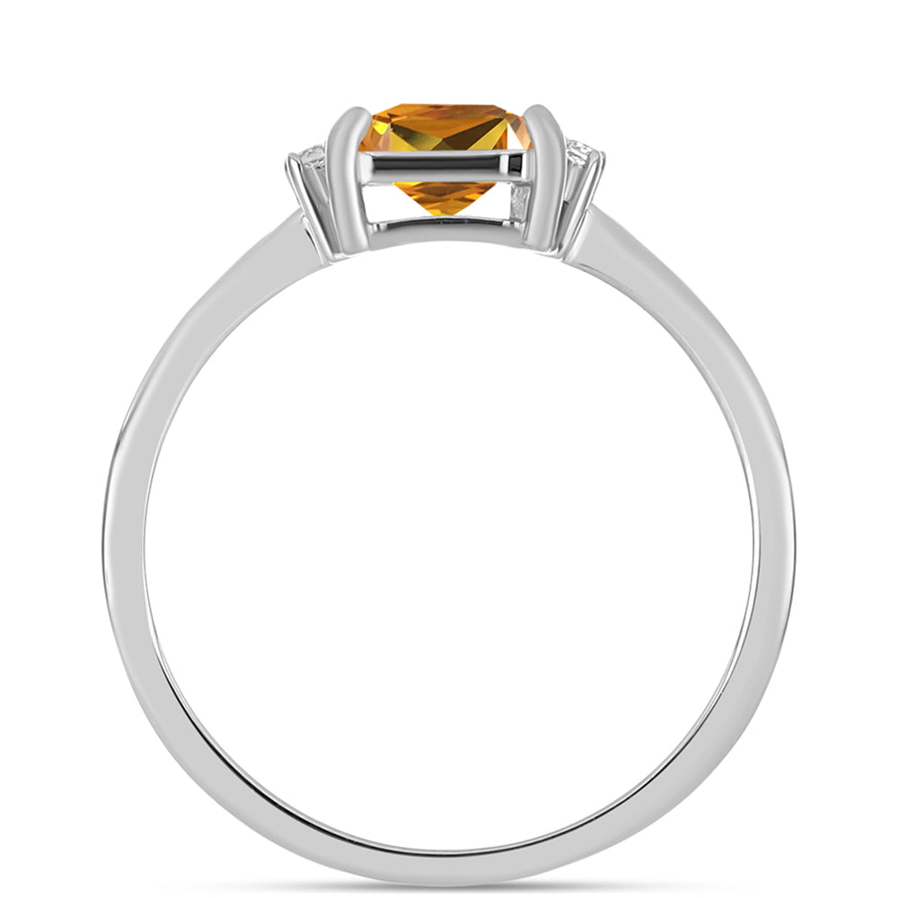 Silberring mit Kaiserlichem Gelben Topas und weißem Topas