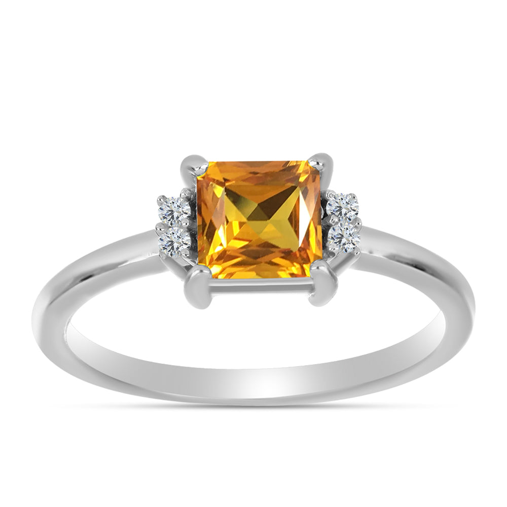 Silberring mit Kaiserlichem Gelben Topas und weißem Topas