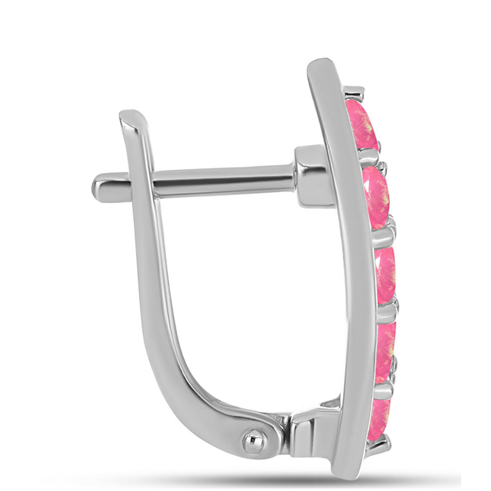 Silberohrringe mit rosa Opal aus Lega Dembi