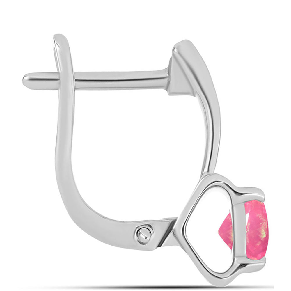 Silberohrringe mit rosa Opal aus Lega Dembi