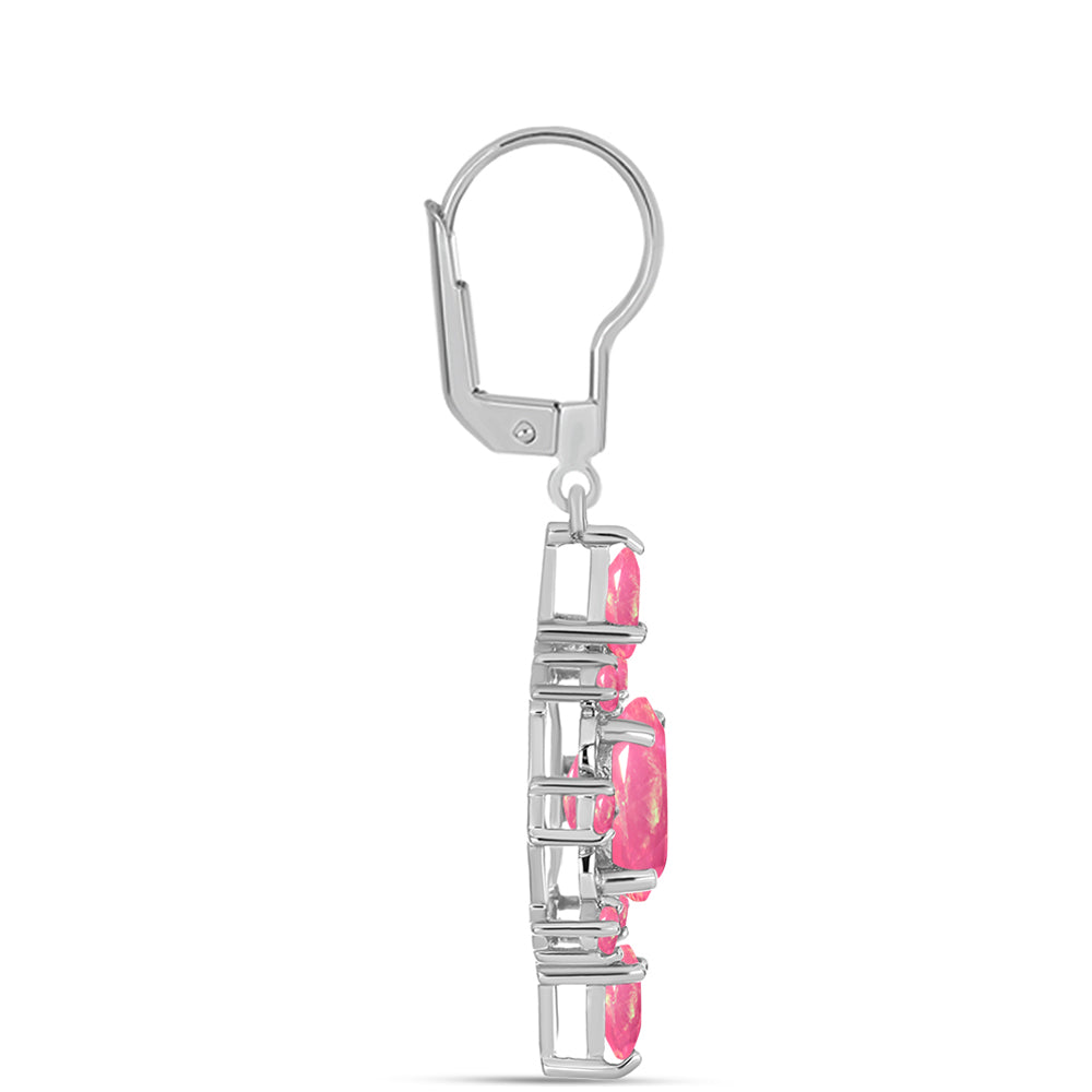 Silberohrringe mit rosa Opal aus Lega Dembi