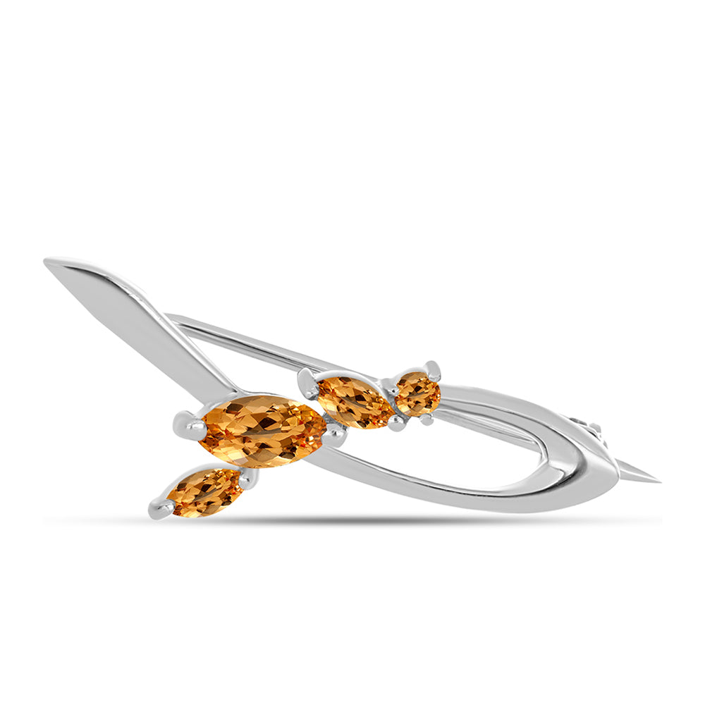 Silberbrosche mit Kaiserlichem Gelben Topas