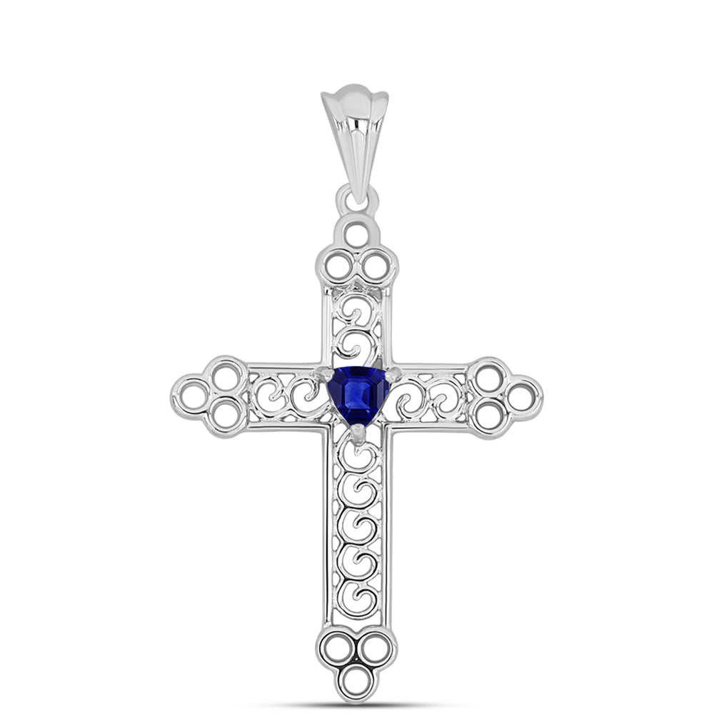 Silberanhänger mit australischem blauem Saphir