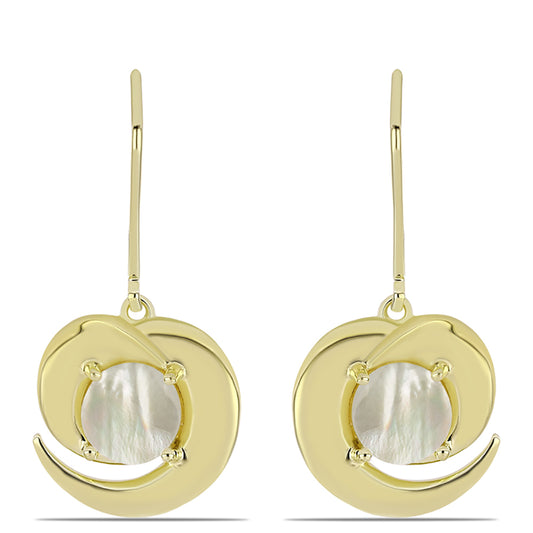 Goldplattierte Silberohrringe mit Perlmutt
