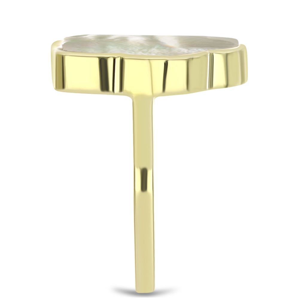 Goldplattierter Silberring mit Perlmutt