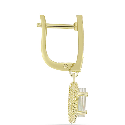 Goldplattierte Silberohrringe mit Perlmutt