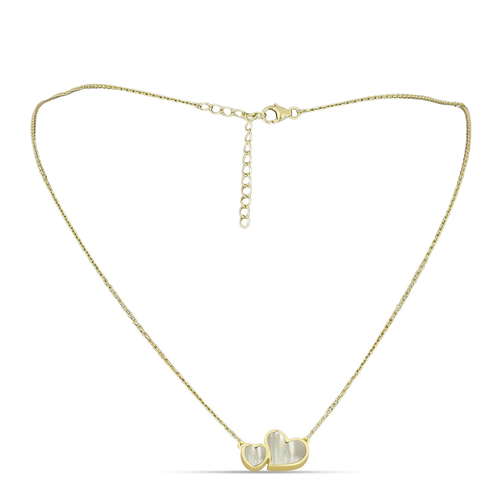 Goldplattierte Silberhalskette mit Perlmutt