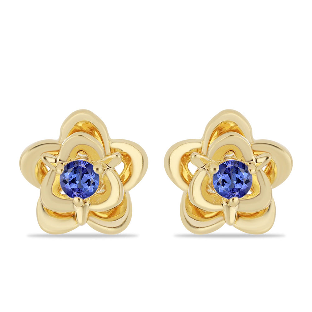 Goldplattierte Silberohrringe mit Tansanit 1