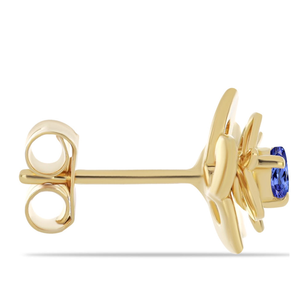 Goldplattierte Silberohrringe mit Tansanit 2