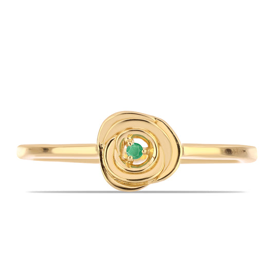 Goldplattierter Silberring mit brasilianischem Smaragd